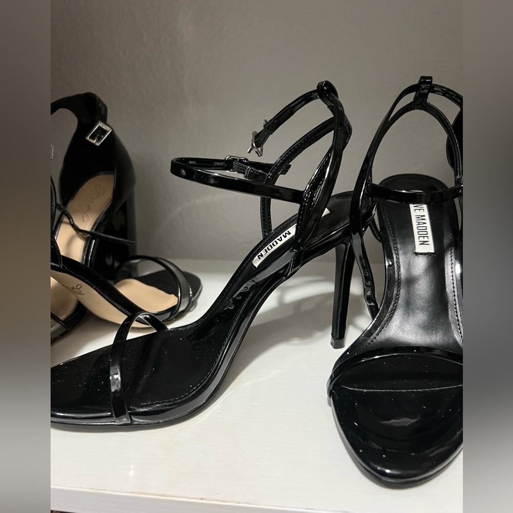 BLACK Steve Madden ankle strap Sandle heels